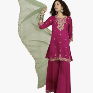 Utsav Vastra  Women Vichitra Silk Zari Sequence Cording Embroidered Kurta Set | Kurta Set | Ethnic Wear